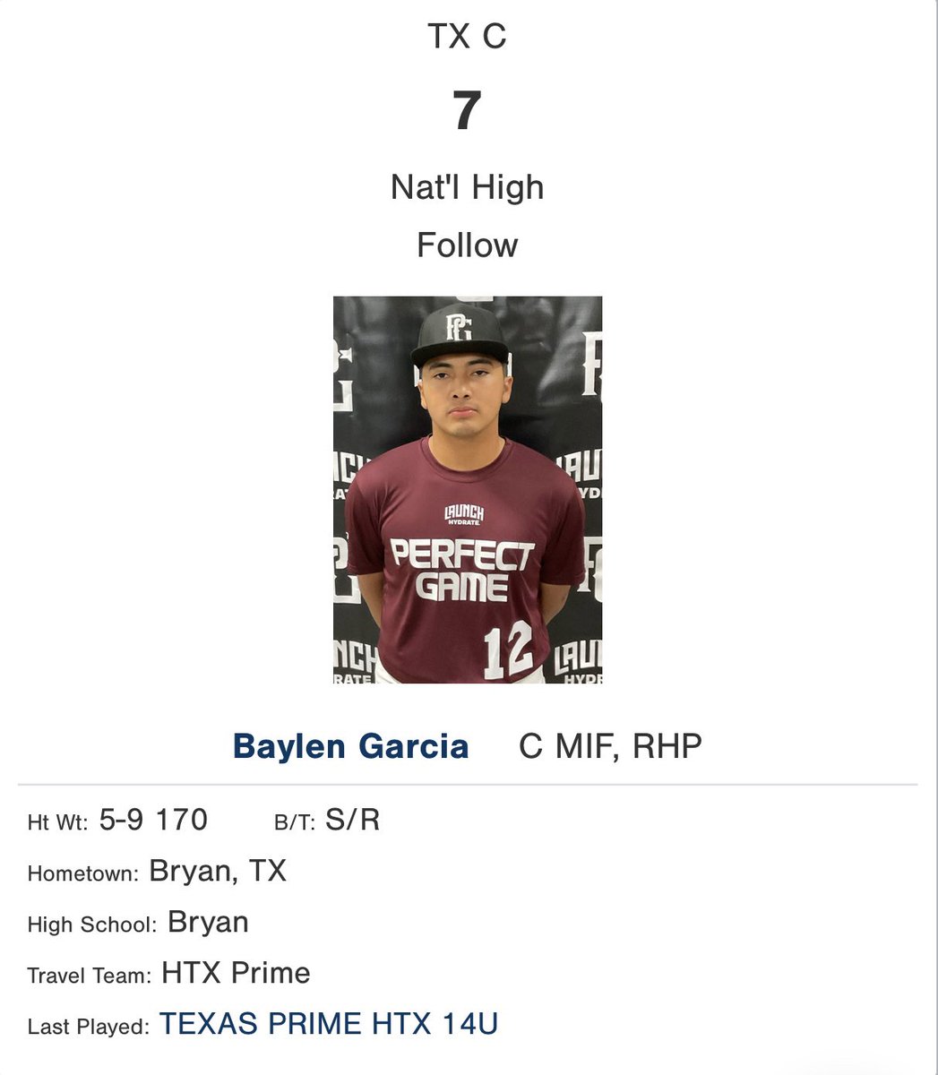 Thank you <a href="/PerfectGameUSA/">Perfect Game USA</a> for the State and National Ranking. 🙏🏽