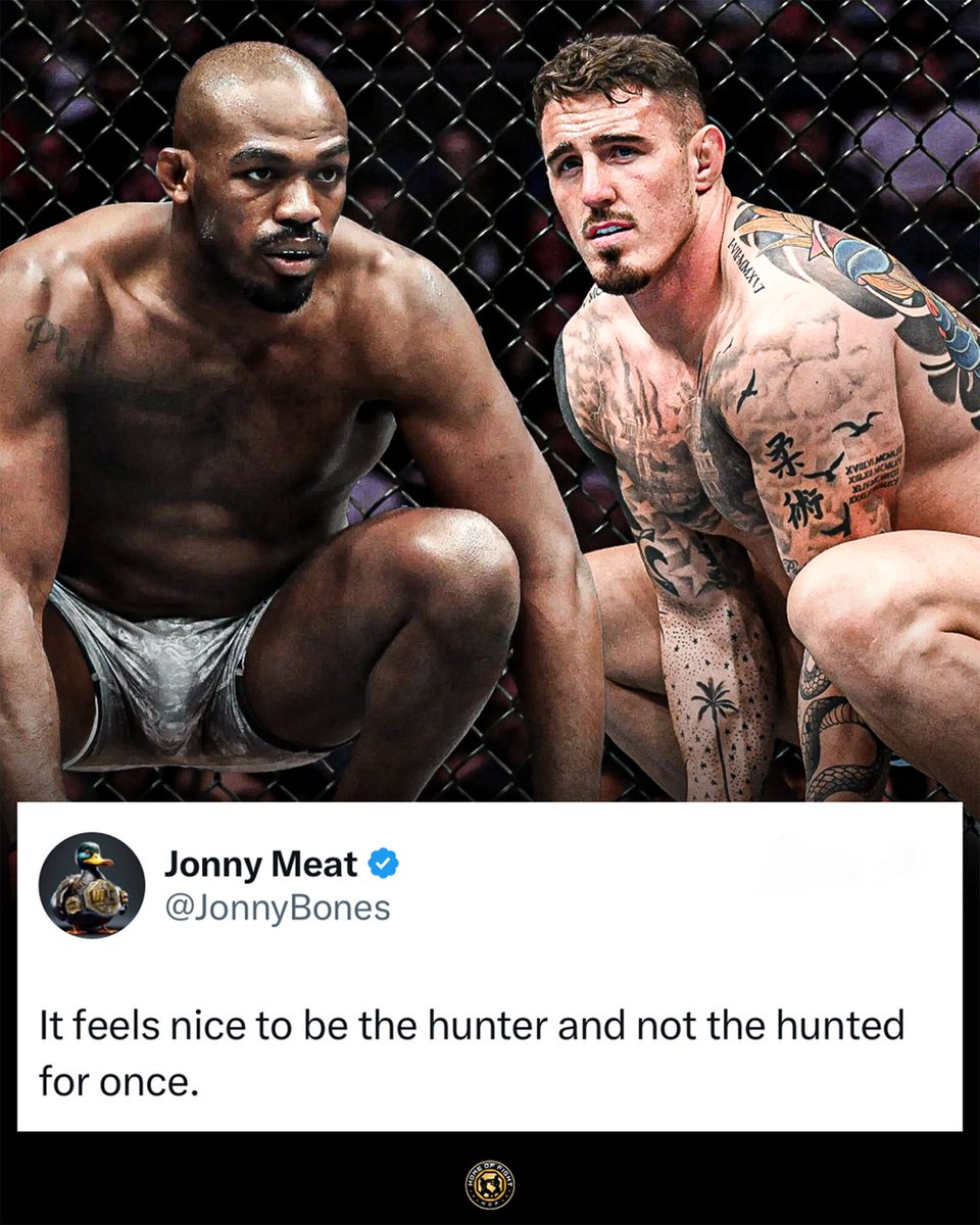 👀 It seems like Jon Jones is ready to be the hunter against Tom Aspinall for the heavyweight title.

(via @jonnybones)