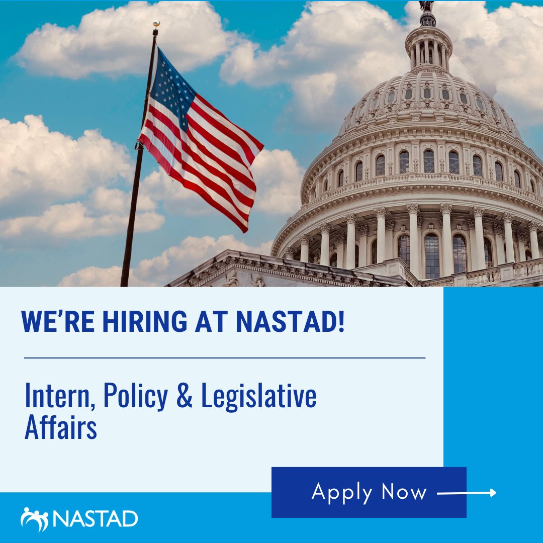 NASTAD's tweet image. We’re #hiring! 💼 Find out how you can join the NASTAD team as a Intern, Policy and Legislative Affairs! For more information and to #apply, visit: nastad.org/careers. 🤝
#Jobs #Careers #HIV #Hepatitis #NASTAD #NonProfit