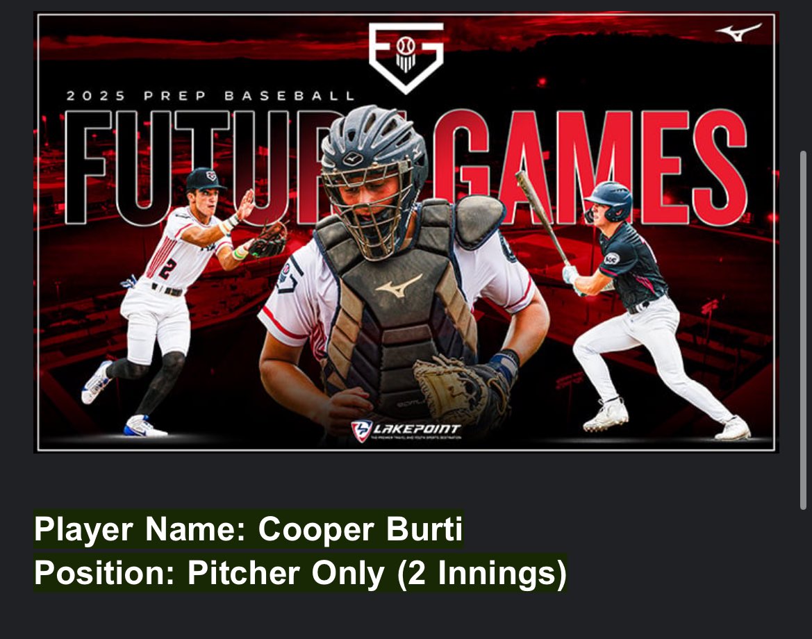 cooperburti's tweet image. Blessed to be selected for the PBR future games!🙏🏼🙏🏼 @PrepBaseballNJ @Chiefsstylebas1 @TJHunt_PBRNJ @Andy_Partin @_thedirtbags