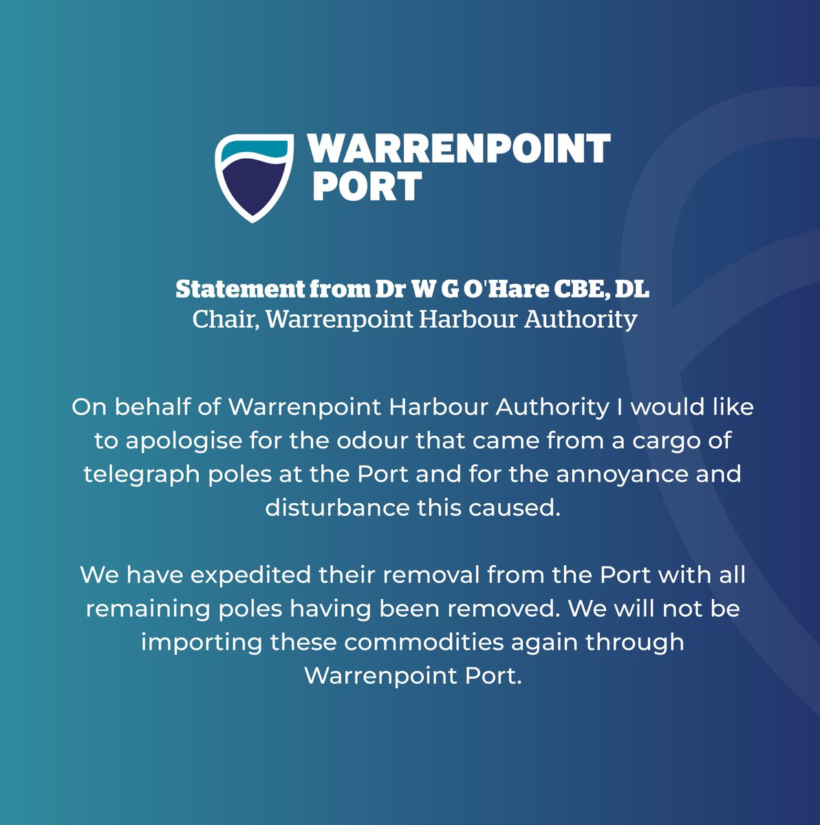 A Statement from Warrenpoint Harbour Authority.