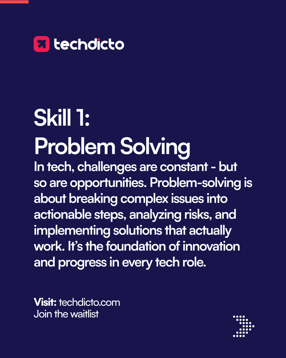 techdicto's tweet photo. 💡 Want to stay future-proof in a fast-changing world? 
 These 3 skills are non-negotiables in the tech era: 
 ⁠ 
 🔹 Problem Solving 
 🔹 Adaptability 
 🔹 Tech Literacy 
 ⁠ 
 Which one are you working on right now? Drop it below 👇 
 #FutureOfWork #LearnTech #Upskill https://t.co/UAEY6FmpPC