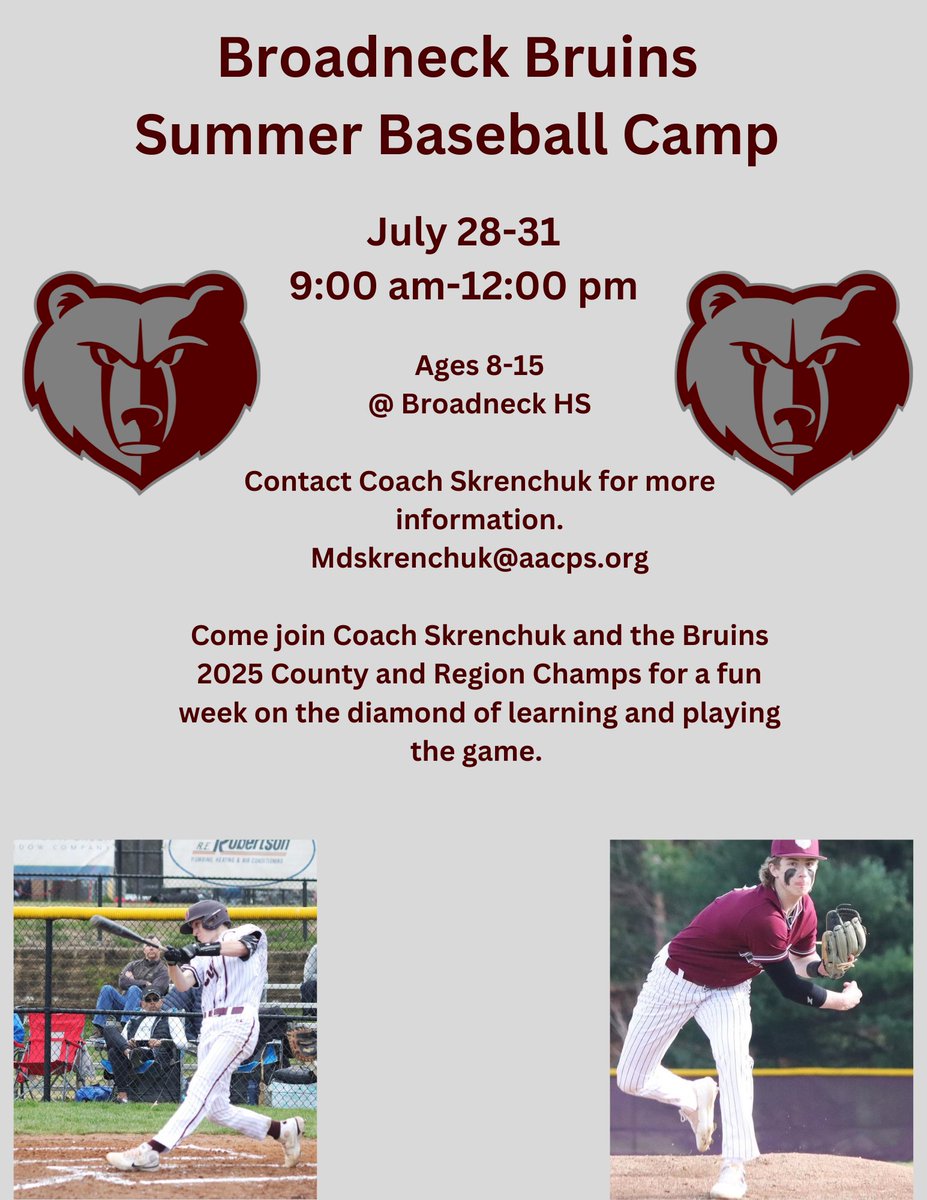2 More Opportunities to join the Bruins on the field this summer!