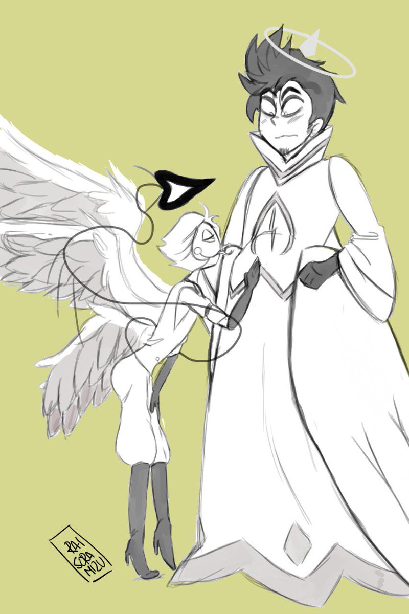 Raisoramizuhell's tweet photo. I forgot to add Adam’s wings 🥵
#adamsapple #adamapple #LuciferHazbinHotel https://t.co/8AOeRoowjl