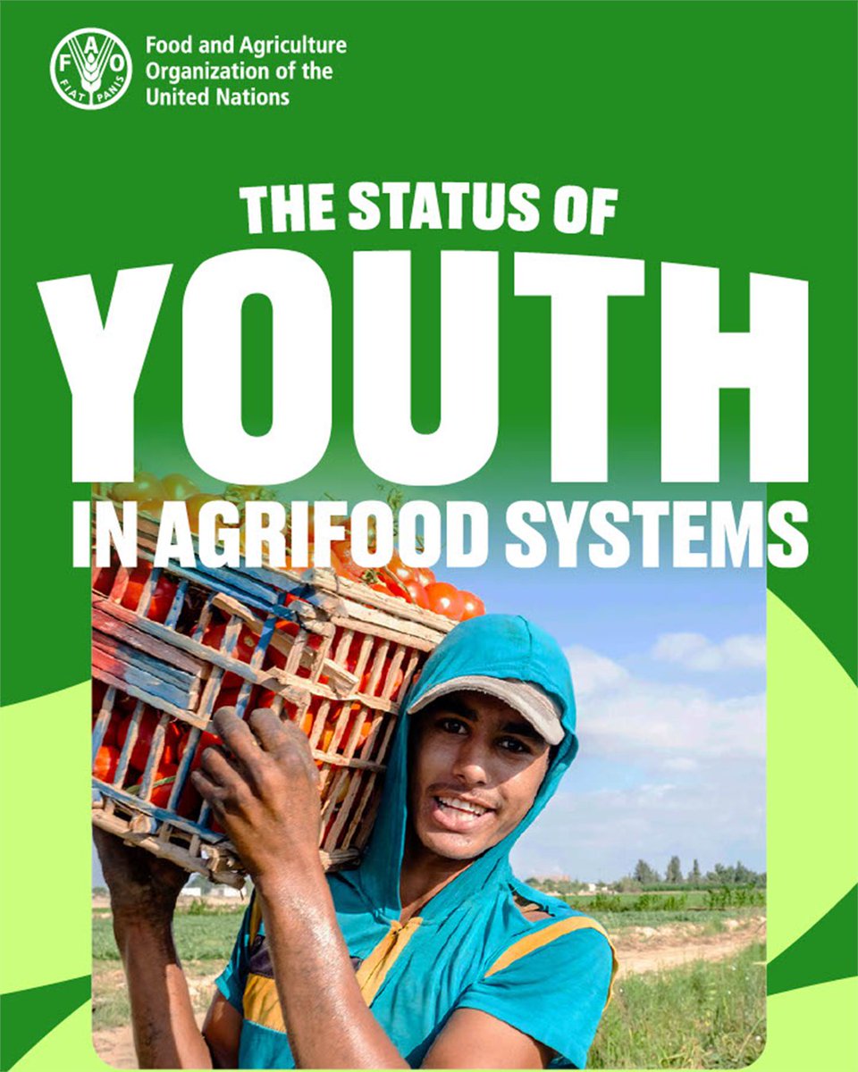 UN Youth Office (@unyouthaffairs) on Twitter photo 📢 Just launched: <a href="/FAO/">Food and Agriculture Organization</a>'s “Status of Youth in Agrifood Systems” report—a vital wake-up call & roadmap for action.
Young people sustain agrifood systems, but are too often left behind—especially young women.
It’s time to invest, include & co-create.
🔗: tinyurl.com/y3c8mvxr 📢 Just launched: <a href="/FAO/">Food and Agriculture Organization</a>'s “Status of Youth in Agrifood Systems” report—a vital wake-up call & roadmap for action.
Young people sustain agrifood systems, but are too often left behind—especially young women.
It’s time to invest, include & co-create.
🔗: tinyurl.com/y3c8mvxr