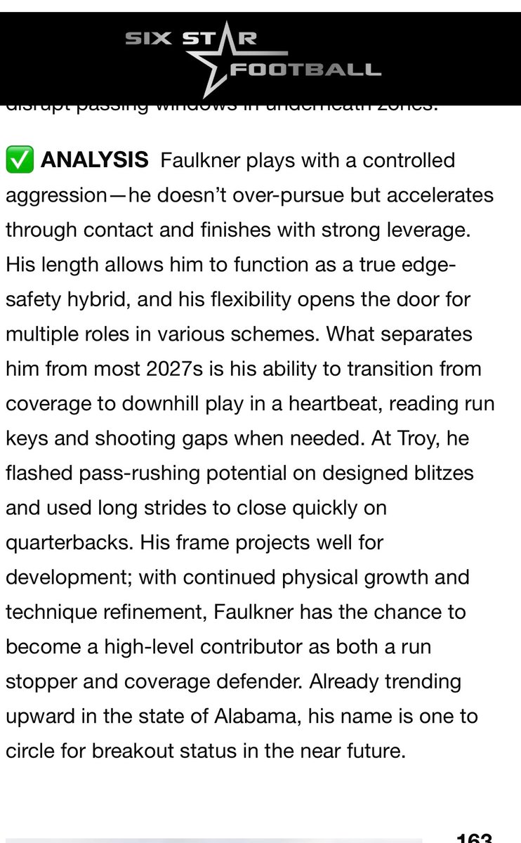 gusfaulkner14's tweet image. Thank you @sixstarfootball for the write up. @AL7AFootball @TroyTrojansFB @FHSPirateFball @mfarrellsports