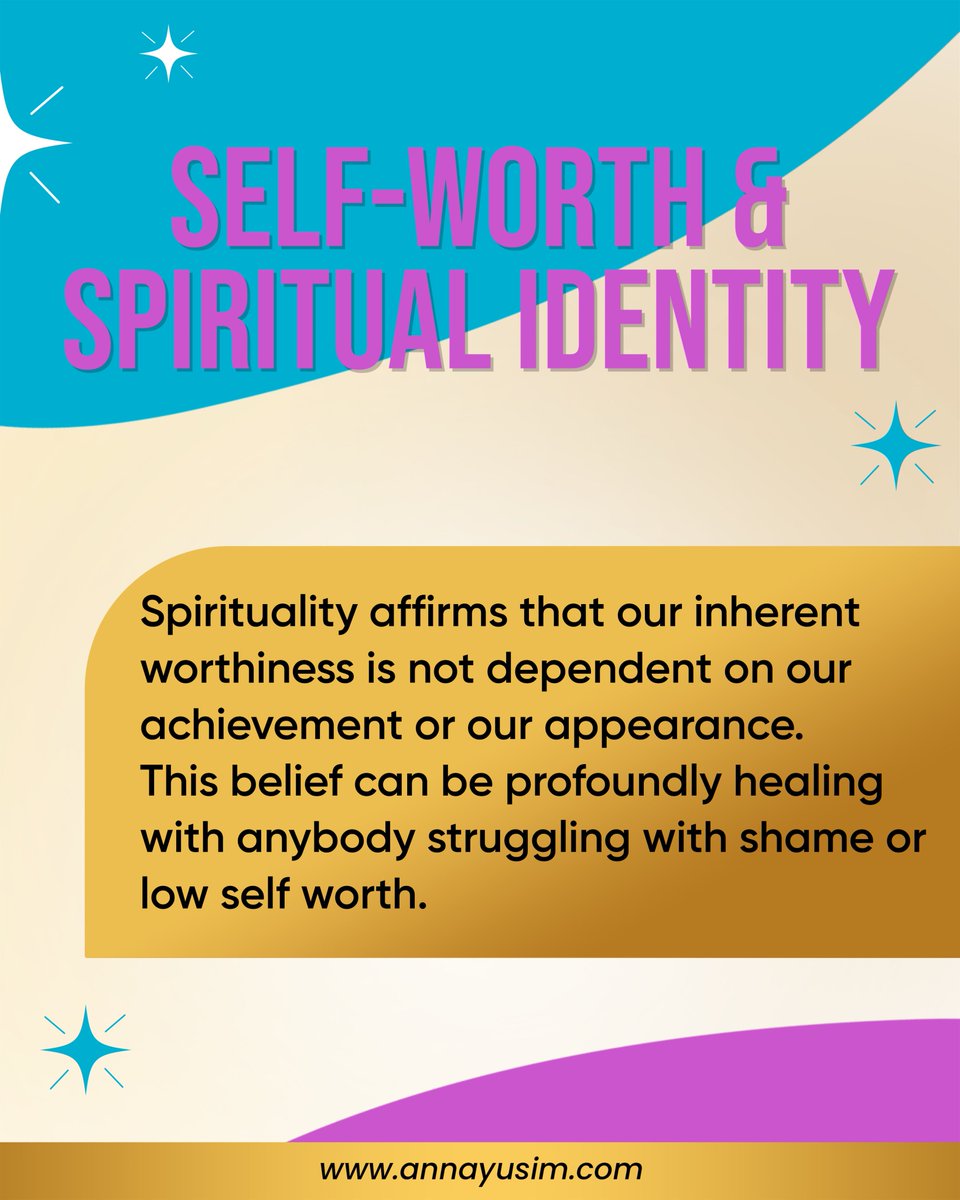 🌸True spiritual identity reminds us that we are worthy—not because of what we do or how we appear, but simply because we are.

This belief can be a powerful balm for shame, low self-worth, and self-doubt.

#SpiritualIdentity #SelfWorthHealing
#ShameRecovery #MentalWellness