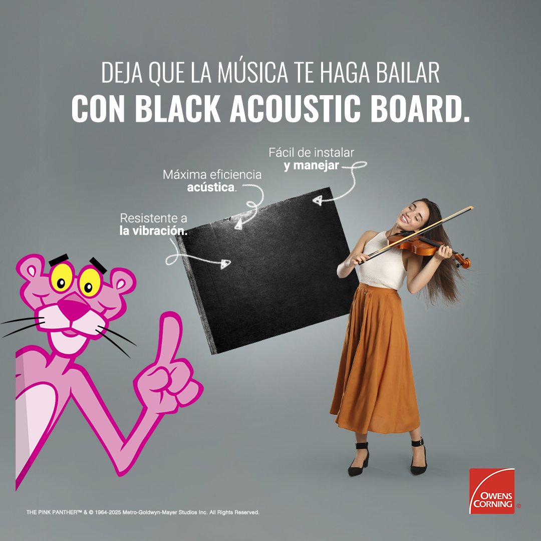 Black Acoustic Board está diseñado para brindar máxima eficiencia acústica en ambientes profesionales.
Su rigidez, resistencia a la vibración y facilidad de instalación lo convierten en la opción ideal para espacios donde el sonido importa.

Conócelo aquí: owenscorning.com.mx/mercados/comer…