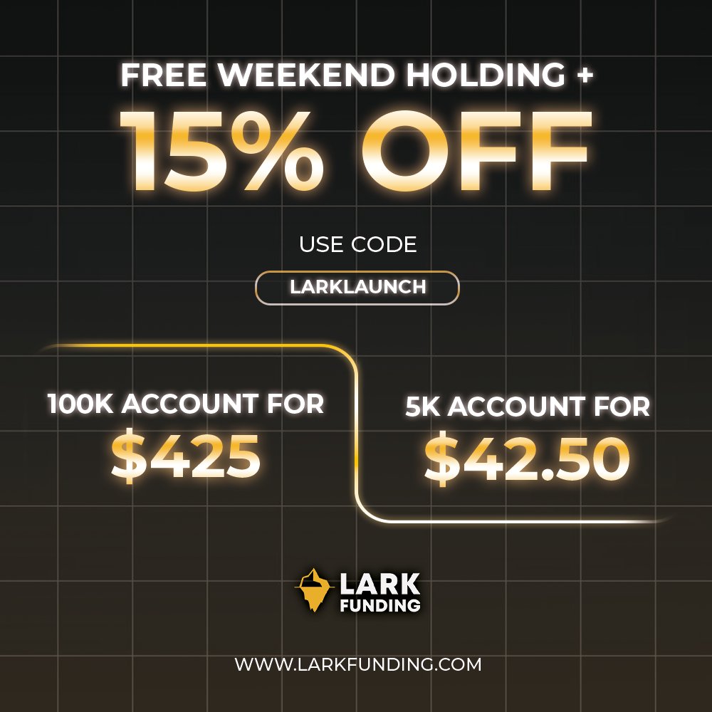 🚨 Lark 2.0 just dropped.

✅ 50:1 FX Leverage
✅ Bi-weekly payouts
✅ No consistency rules
✅ No lock upon payout
✅ Free weekend holding

And right now?

💥 15% OFF all programs
💰 $100K account = $425
💰 $5K account = $42.50

Use code LARKLAUNCH
Only until July 11th.