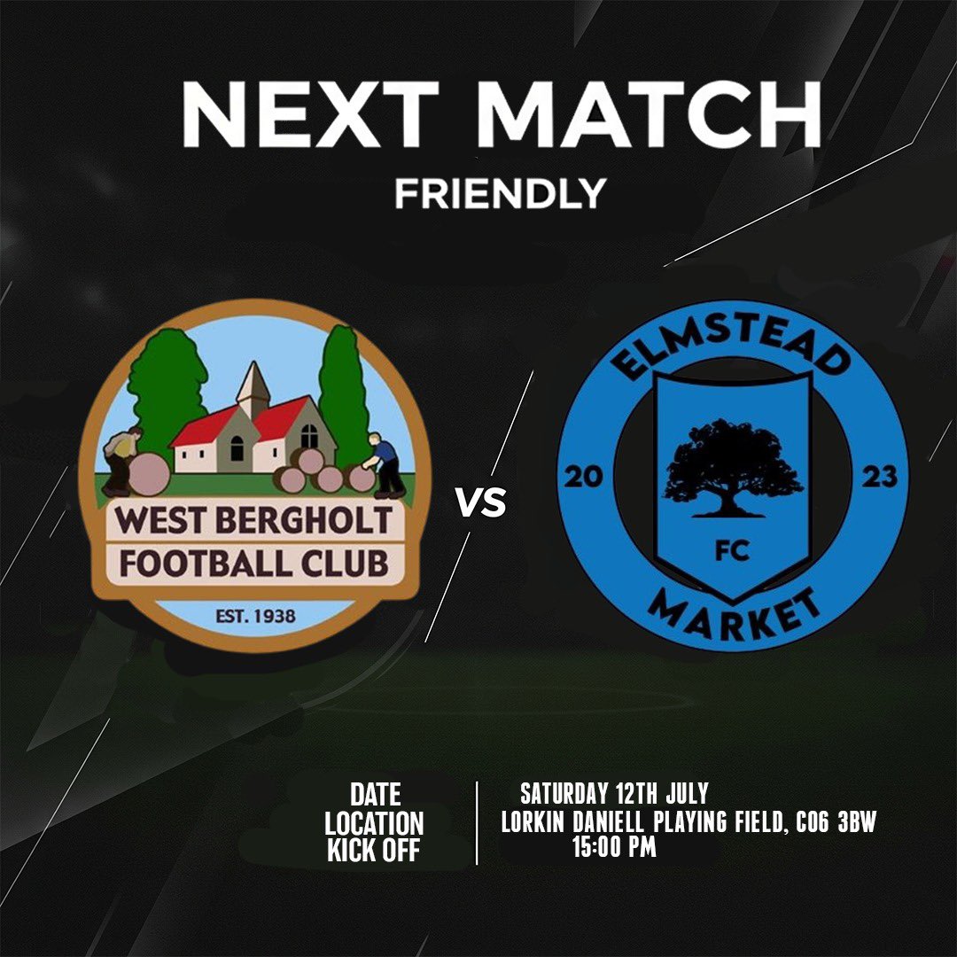 Elmstead_Market's tweet image. This week!
The first team have a busy week facing Tendring and @WestBergholtFc first 馃枻
Our reserves also face Bergholt reserves this Saturday
Good luck lads
#emfc #coye #football #nonleague #oneclub