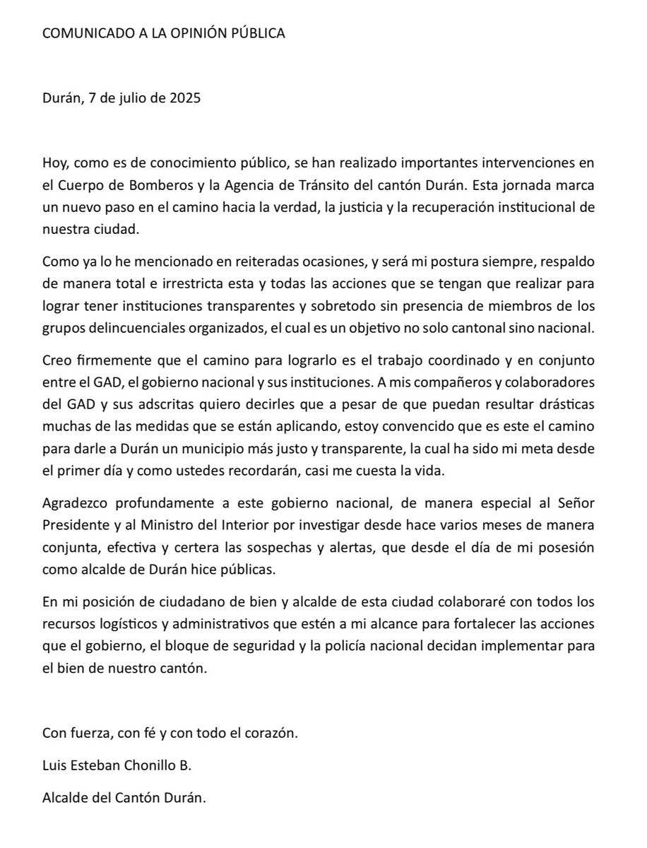 CHONILLOec's tweet photo. A la ciudadanía… https://t.co/soBqSWinU6