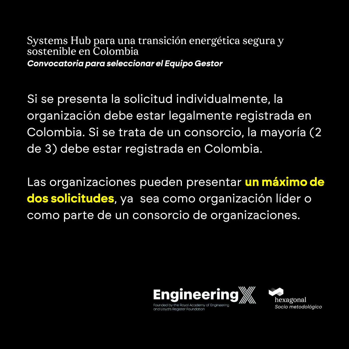 Hexagonal_LAB's tweet image. Abierta #convocatoria para liderar el #SystemsHub en Colombia hasta el 29 de julio. Proyecto de #EngineeringX, @RAEngNews y Lloyd&apos;s Register Foundation, con #Hexagonal como socio metodológico. 
 
🟡Convocatoria y aplicación: goo.su/QmitoSv
