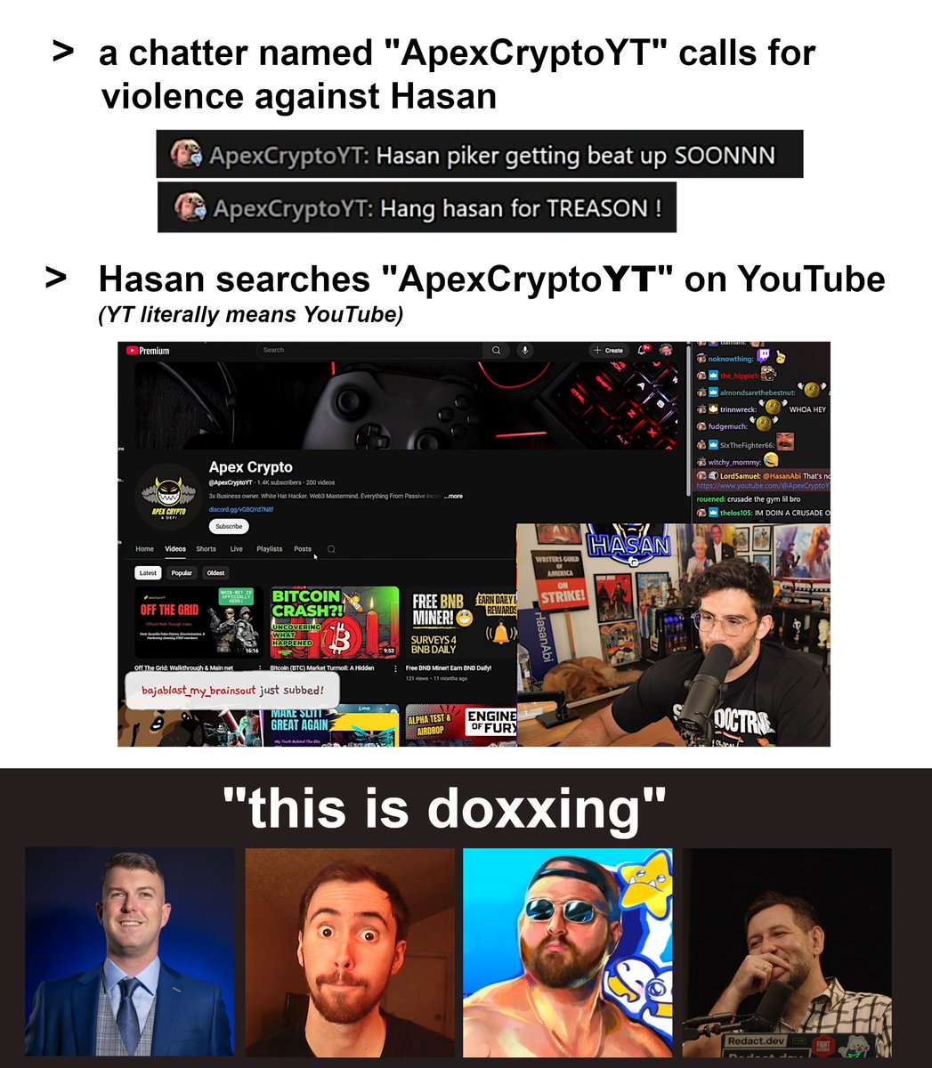 CommentCopped's tweet image. there’s plenty to go after Hasan for, but instead these morons spent the last couple days pushing a malicious false doxxing allegation