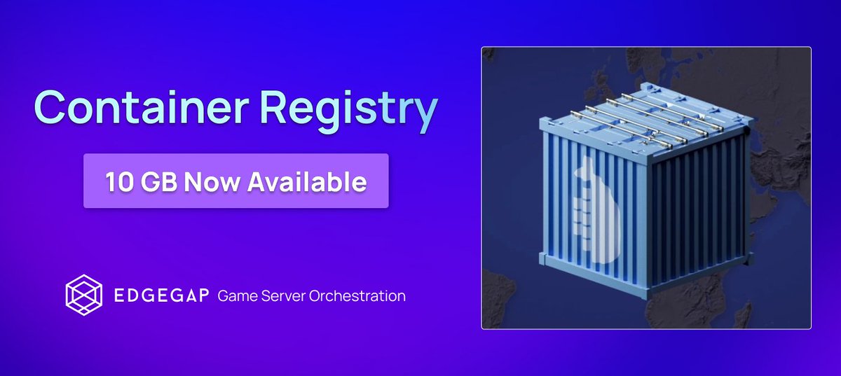 Sometimes, it's the smallest changes that can have the biggest impact.

➡️@Edgegap's container registry is now 10 GB by default

Which means less time fuddling around trying to optimize your game server early in the development process, and more time making a great game!