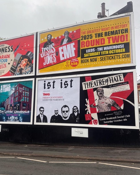Billboard for the Leeds gig in October! How ace is that! Get your tickets and we'll see you there tinyurl.com/2y63n2pw
