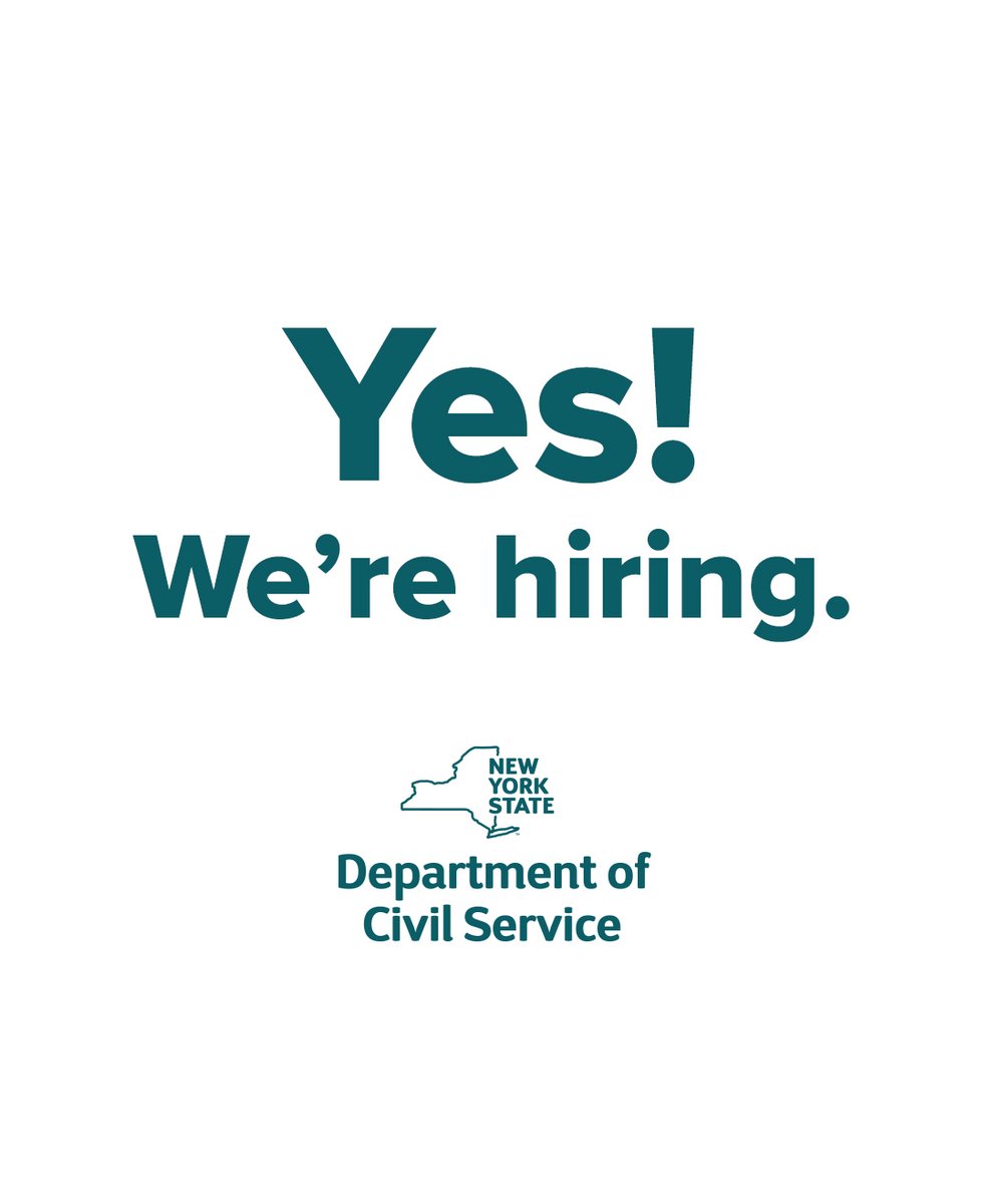 NYSCivilService's tweet image. Join #TeamCivilService!
We’re hiring!
Learn More: on.ny.gov/4eLbRfK