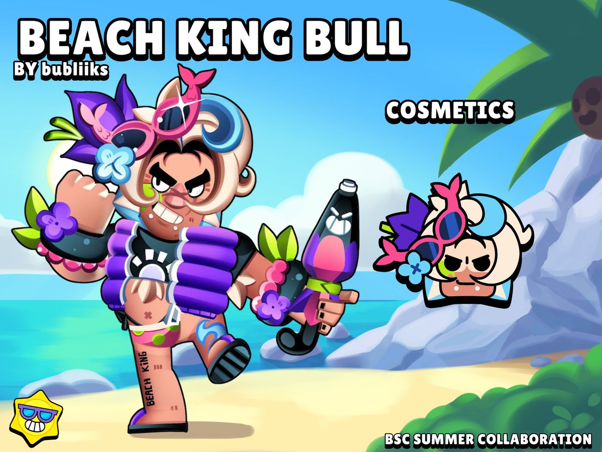 𝙎𝙐𝙈𝙈𝙀𝙍 𝙎𝙆𝙄𝙉 𝘾𝙊𝙉𝘾𝙀𝙋𝙏
-☔Beach king Bull🌷

What you think? You can rate skin in comments
#BSCSUMMER2025 #BrawlStars #BrawlStarsArt #BrawlStarsConcept #supercell #skin #concept #brawlstarsbull