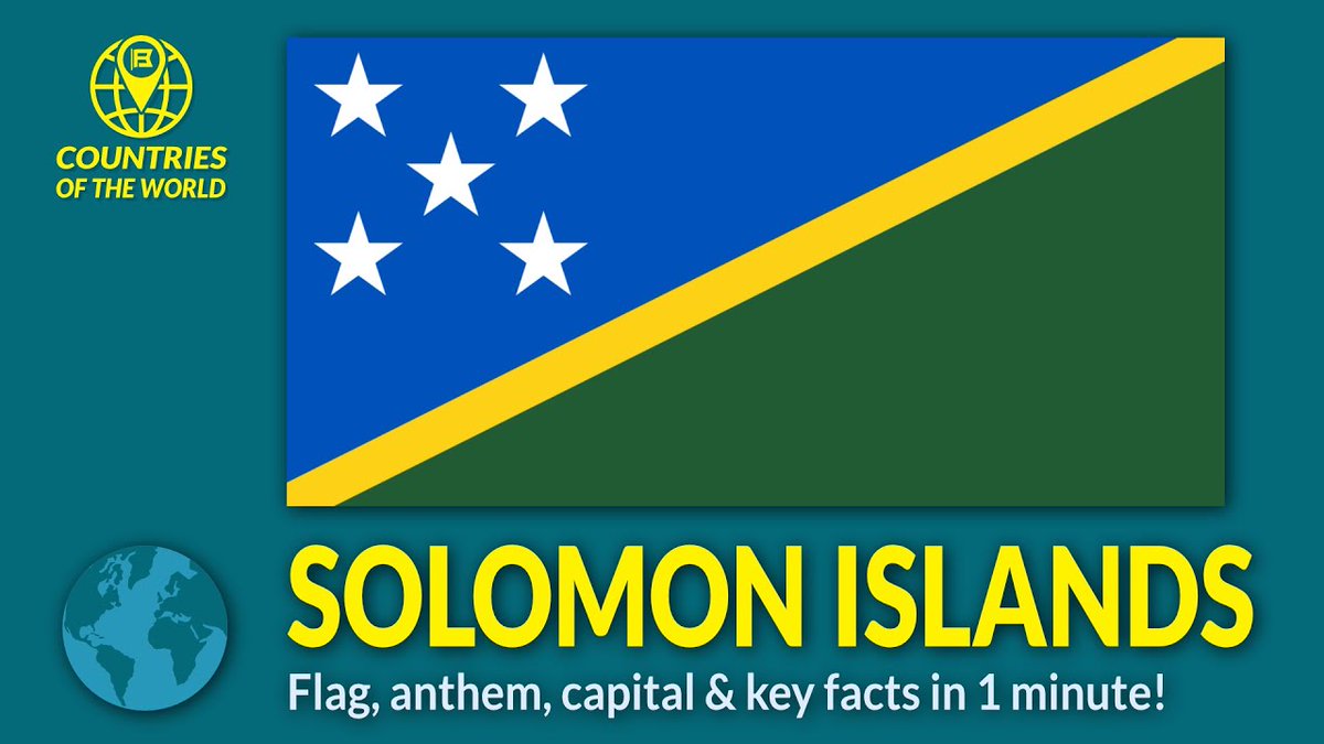 flags_book's tweet image. #7July is the national day of #SolomonIslands. This national holiday is celebrated annually to mark Solomon Islands independence from Britain, on July 7, 1978. Find out about all the countries on flagsbook youtube. #Flagsbook #7Julio