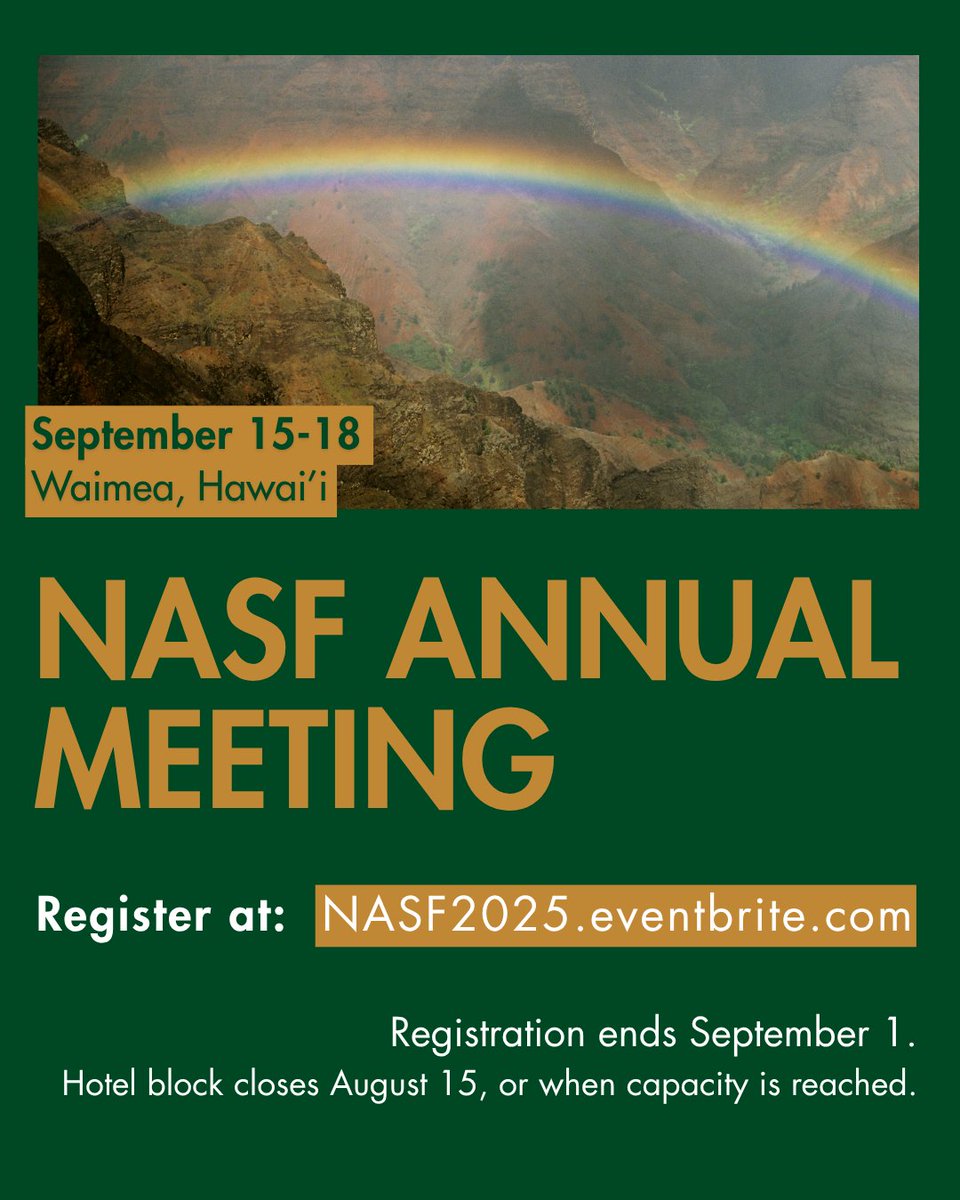 StateForesters's tweet image. Registration is now open for NASF's 2025 Annual Meeting in Hawai'i! This year's meeting will highlight the unique challenges that the islands face and the lessons all states can learn with limited resources.
Register here: NASF2025.eventbrite.com
