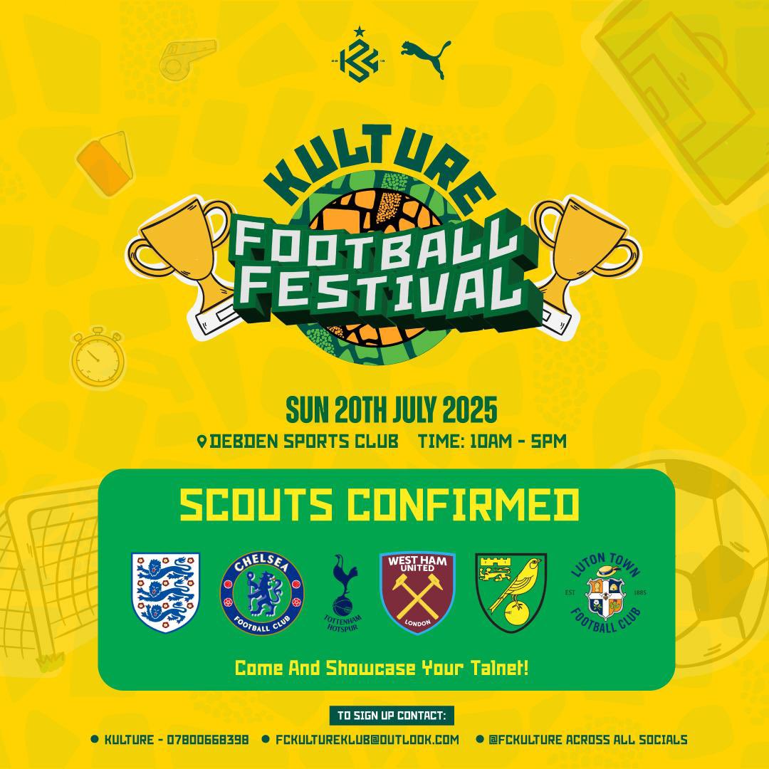 1️⃣4️⃣ days left until the Kulture FC Football Festival! Exciting news: we have confirmed scouts ready to discover talent at our tournament!💚

⏳ Registration closes this week, so don’t miss your chance to shine. Sign up now: form.jotform.com/251721191255351