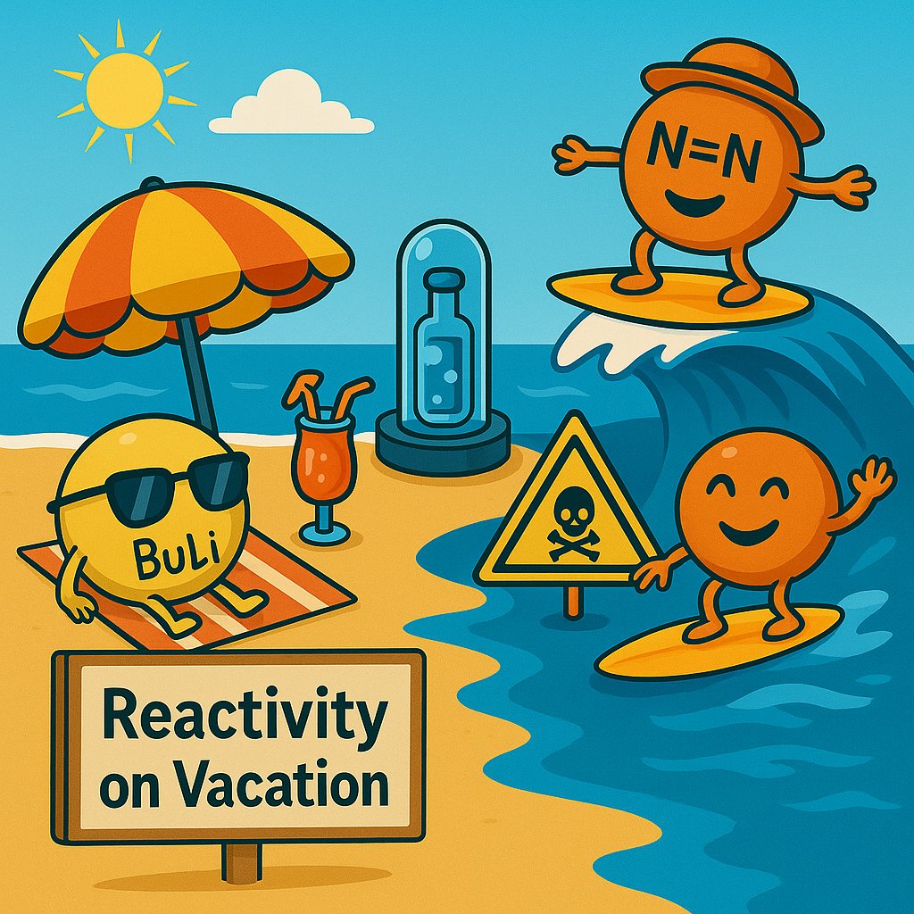 Explosive reactivity? A nightmare in batch, a BREEZE in flow.
Highly energetic reagents stay chill in continuous flow – less cooling, more control, safer scale-up.
Let your molecules take a vacation.
lnkd.in/dYVSGeUT
 ☀️🌊 #FlowChemistry #ReactivityOnVacation