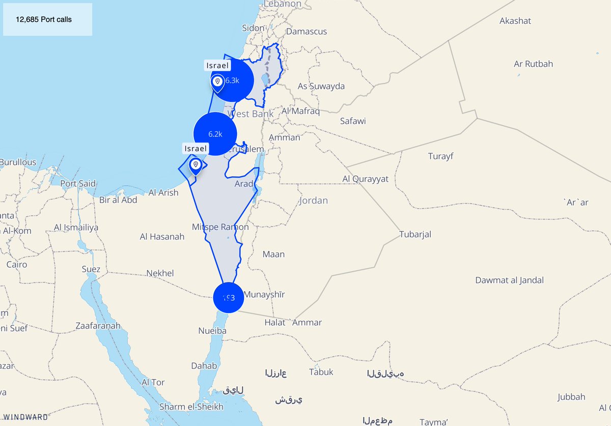 The houthis announced that the reason they attacked the Magic Seas is that *other* vessels operated by that company called Israel. A quick search for the last 6 months of port calls in Israel show 1113 vessels which called ports- but over 15K other vessels managed (commercially)