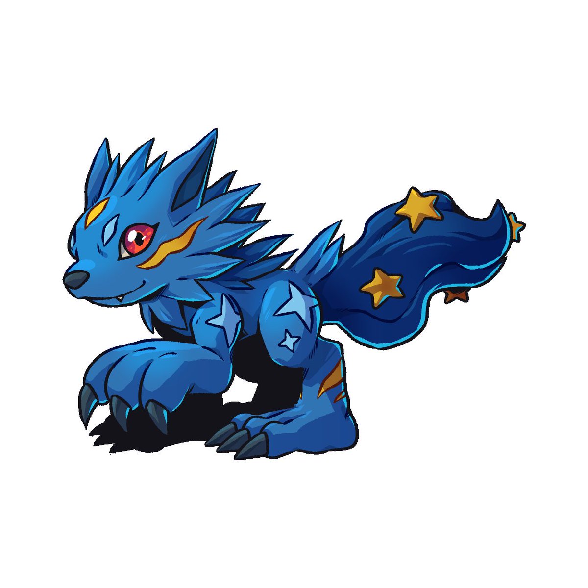 JuniorM15640352's tweet image. Faolanmon 
Attacks: Astrayip- a plasmabeam from its mouth.
Starry burst- Launches the stars on its tail at opponents exploding on impact.

Thanks to @addrianodivino 

#digimonoc #digifake #digipartner #digimon #digifan