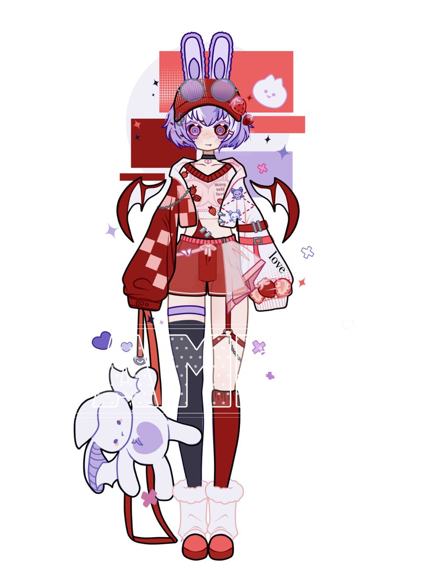 Ｌａｂｕｂｕ   Bat  Idol  🦇 

╭┈ ↷
│ ✐Set Price:  100$ [With Comercial use]
│ ┆ ✐ Only paypal 
│ ┆ ✐Some parts can be modified♡
╰─────────────────
#adoptable #ENVtuber #Vtuber