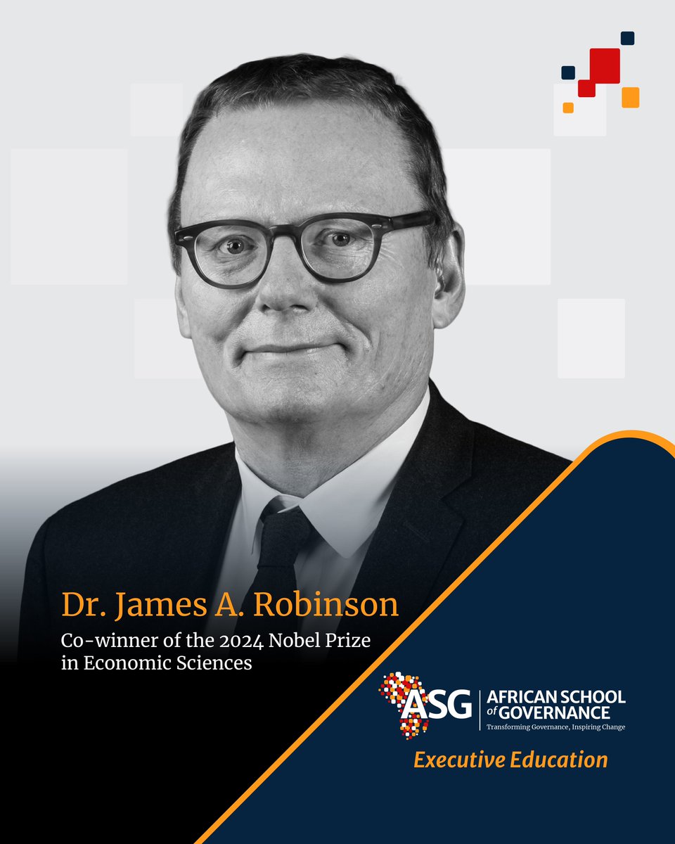 African School of Governance (ASG) (@asg_africa) on Twitter photo Introducing our Faculty Member for the Executive Education Programme “Transforming Countries," Dr. James A. Robinson, a British-American economist and political scientist. Co-Winner of the <a href="/NobelPrize/">The Nobel Prize</a> in Economic Sciences, renowned for his groundbreaking work on institutions, Introducing our Faculty Member for the Executive Education Programme “Transforming Countries," Dr. James A. Robinson, a British-American economist and political scientist. Co-Winner of the <a href="/NobelPrize/">The Nobel Prize</a> in Economic Sciences, renowned for his groundbreaking work on institutions,