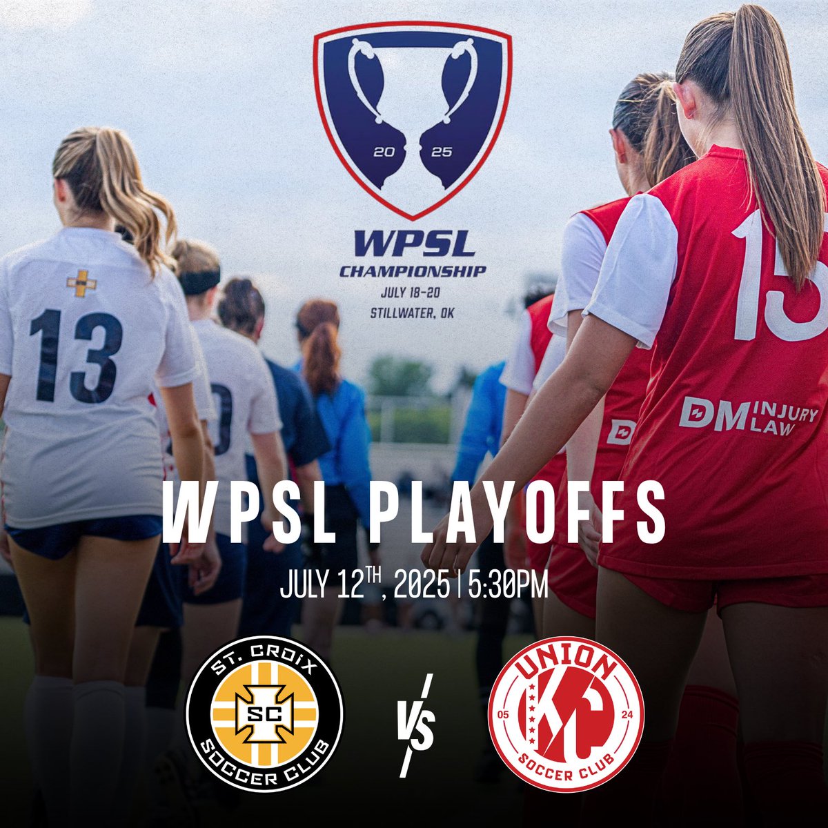 WPSL ladies are heading to Oklahoma City this Saturday to open up playoff play!

🆚: @wpslstcroix 
⏰: 5:30PM
📍: Mustang High School, OK