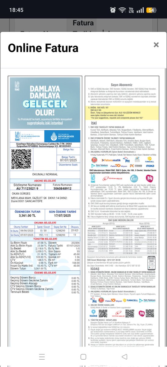 grsesokan's tweet photo. @iskignmudurlugu @iski_destek Kestiğiniz faturalar ile haksız kazanç sağlıyorsunuz.Gördüğünüz üzere ilk 6 ay evimde hiç okumalı fatura kesilmemiş. Ne hikmetse zam ayı olan Temmuzda okumalı fatura kesilerek önceki aylardan biriken miktarda zamlı fiyattan fatura edilmiş. https://t.co/zGQTd14FuH