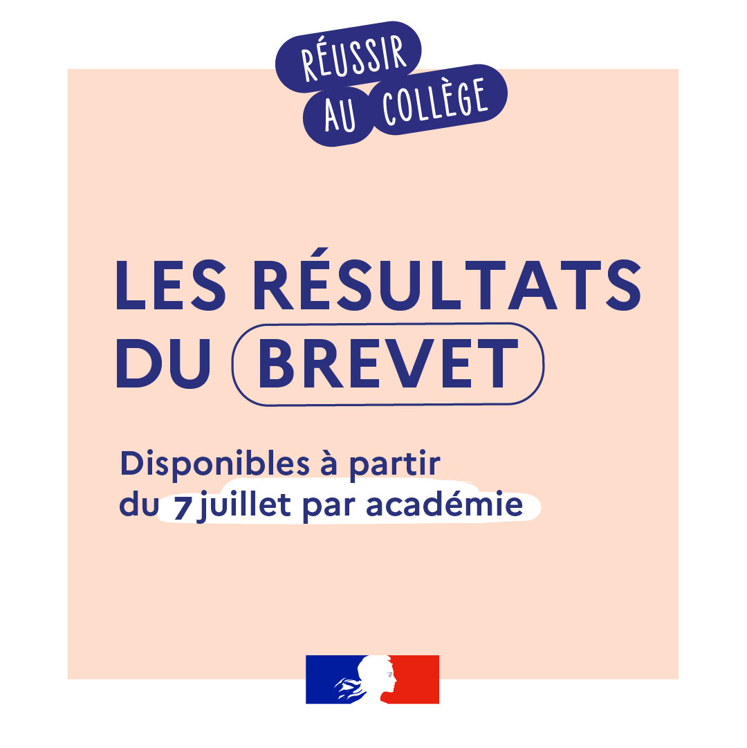 education_gouv's tweet image. 🎓 Les résultats du brevet sont disponibles dès aujourd’hui !
Félicitations à toutes celles et ceux qui ont franchi cette première grande étape de leur parcours scolaire 👏
Les résultats sont publiés progressivement selon les académies.
Pour en savoir plus : 👉…