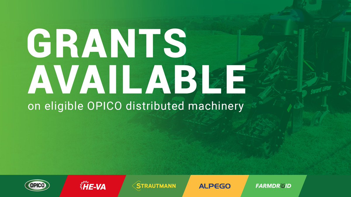 ☘️ Interested in machinery grants?
We've launched a new Grants Page!💻

Explore UK schemes &amp; see which OPICO distributed machinery may be eligible — covering England, Scotland &amp; Wales.

👉 opico.co.uk/grants/

#FarmingGrants #GrantsAvailable #RuralGrants