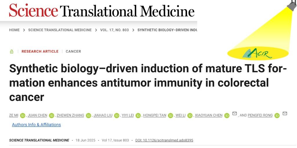 ACIR_org's tweet image. Mi et al. developed an attenuated Salmonella typhimurium strain that harbored a quorum-sensing synchronized lysis circuit (SLC) and overexpressed LIGHT. bit.ly/4l5cN1q