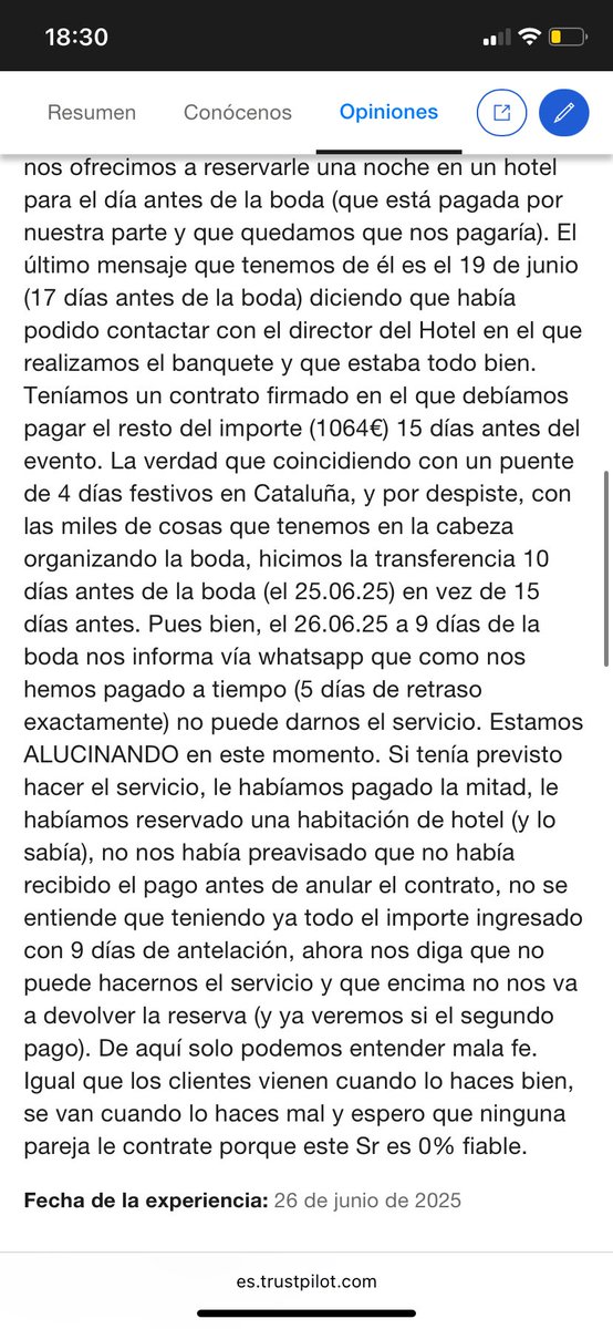 Nunca contraten a <a href="/WeddingJukebox1/">WJ LaMusicaDeTuBoda</a> 
Se ha quedado nuestra reserva y no vino a hacer de Dj en nuestra boda⬇️