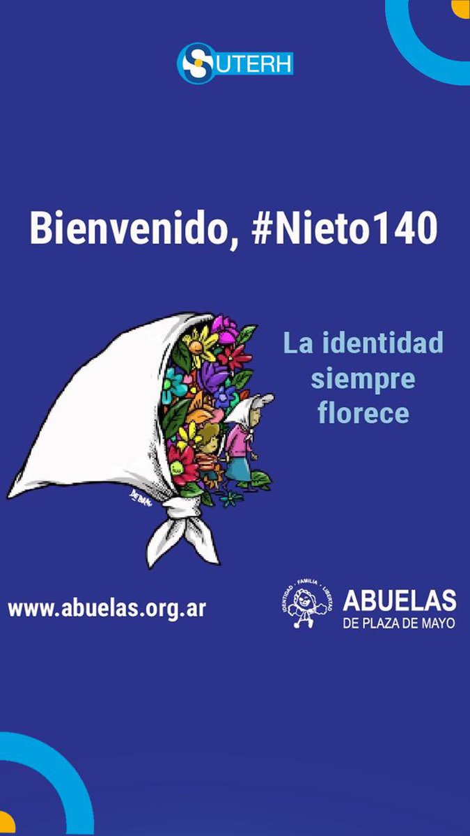 Víctor Santa María (@victorsmaria) on Twitter photo Gracias al coraje y la lucha incansable de <a href="/abuelasdifusion/">Abuelas de Plaza de Mayo</a> encontramos al nieto 140.
Memoria, verdad y justicia siempre.
#Nieto140 Gracias al coraje y la lucha incansable de <a href="/abuelasdifusion/">Abuelas de Plaza de Mayo</a> encontramos al nieto 140.
Memoria, verdad y justicia siempre.
#Nieto140