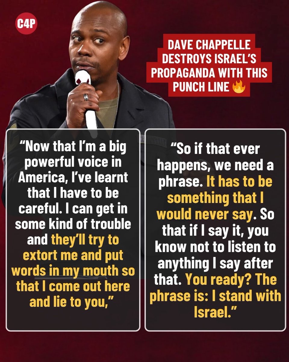 DAVE CHAPPELLE DESTROYS ISRAEL’S PROPAGANDA