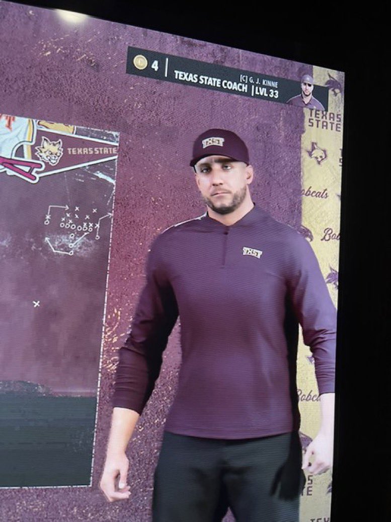 BarstoolTXST's tweet image. Our guy @GJKinne in CFB26 is… well he exists!