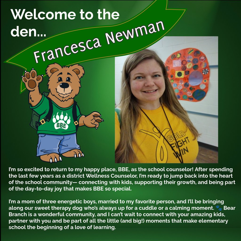 Welcome back to the Bear Family, Mrs. Newman!