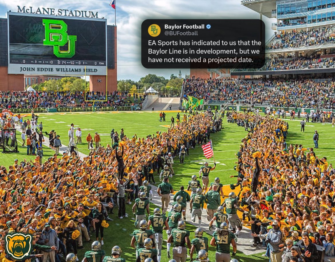 EA Sports indicated over 6 months ago that the Baylor line was in development. Today the game was released and the line is still not added. Ridiculous. #SicEm