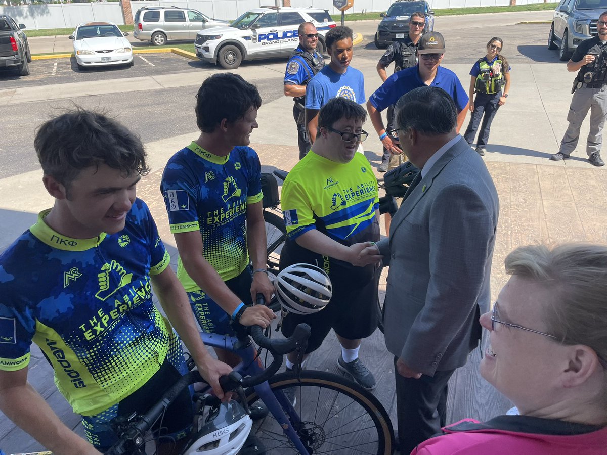 CityofGI's tweet image. Mayor Steele was proud to welcome about 50 riders on the 2025 Journey of Hope TransAmerica ride across the country!
The Arc of Central Nebraska greeted the riders as they rolled in to Boarders Inn & Suites this morning!