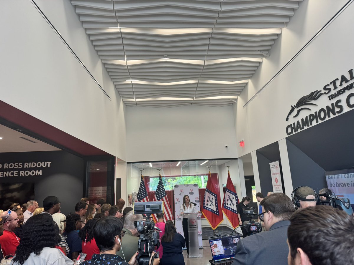 Wil Cheatham (@wilcheathamar) on Twitter photo This morning several state legislators, state executives, and members of the community gathered at the new opening of the Arkansas Special Olympics headquarters. <a href="/SarahHuckabee/">Sarah Huckabee Sanders</a> spoke at the ribbon cutting voicing her strong support for the organization. A fantastic event for a This morning several state legislators, state executives, and members of the community gathered at the new opening of the Arkansas Special Olympics headquarters. <a href="/SarahHuckabee/">Sarah Huckabee Sanders</a> spoke at the ribbon cutting voicing her strong support for the organization. A fantastic event for a