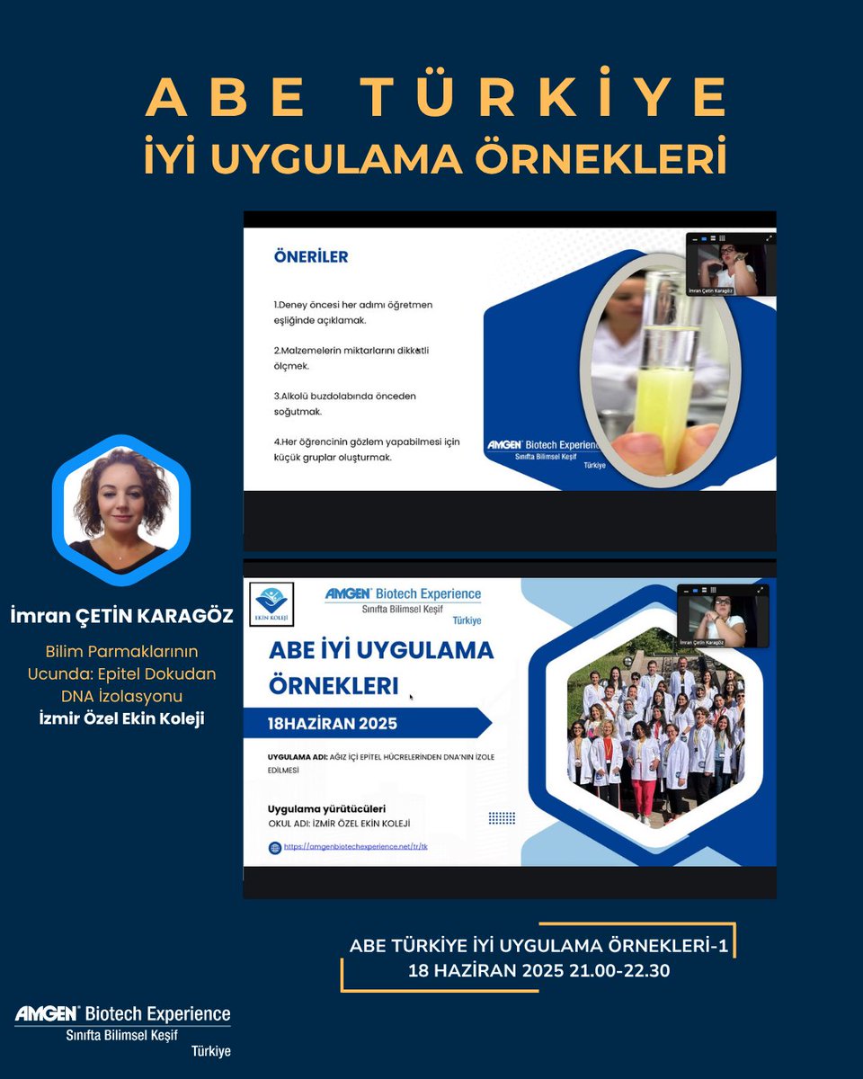 İyi Uygulama Örnekleriyle ABE’nin Gücü Devam Ediyor!

İlham veren uygulamalarla dolu ABE İyi Uygulama Paylaşımı 30 Haziran’da gerçekleşti! ✨

#ABE #bilimi̇legeleceğe #kalkınmaatölyesi #amgenvakfı #EDC #biotechexperience
<a href="/kalkinmatolyesi/">Kalkınma Atölyesi</a> <a href="/amgen_turkiye/">Amgen Türkiye</a> <a href="/EDCtweets/">edc.org</a> <a href="/ABEProgOffice/">Amgen Biotech Experience (ABE) Program Office</a>