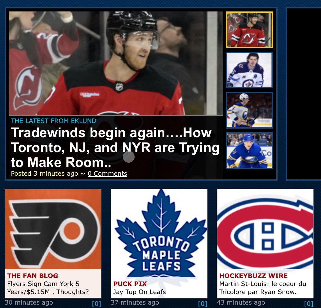 Eklund's tweet photo. New Posts up on https://t.co/jDjpV7Aqqk
Trade Winds Stirring. Teams Try to Make Space.
On the Leafs
On the Habs
On the Flyers signing Cam York.
#Flyerstwitter #leafsnation https://t.co/Rv1Ocoffb5