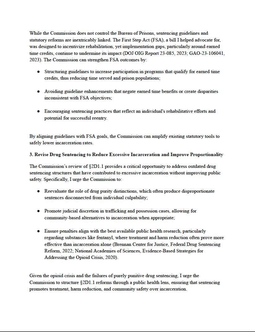 My Public Comment Submission to the United States Sentencing Commission: Proposed Priorities for Amendment Cycle Ending May 1, 2026 1/2
