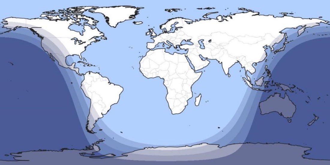 🌎 | DATO: Todos los 8 de julio de cada año, a las 11:15 horas UTC, el 99% de la población mundial recibe luz solar.
