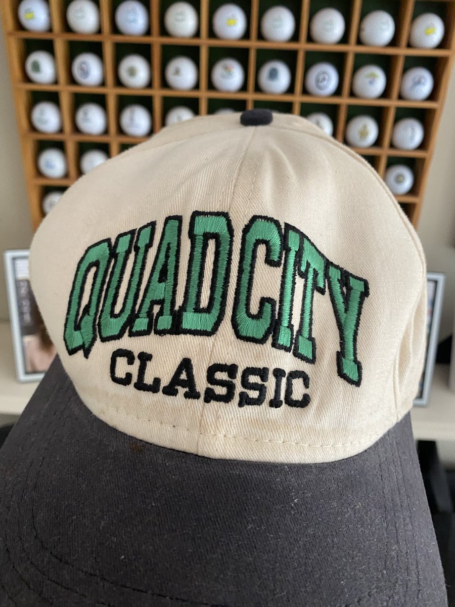 In 1996, Quad City Classic was opposite Presidents Cup. After 54 holes Tiger Woods led Quad City. I left the Cup &amp; when I got to Quad City bought this hat as souvenir of Tiger’s 1st PGA Tour win. Instead I have souvenir of Ed Fiori’s last win. RIP, Ed. Thanks for the memories!