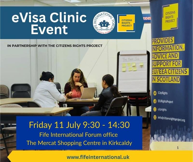 Need help with eVisa applications or the EUSS? 🪪🇪🇺Citizens Rights Project is here to support. 

On July 11th, we will be at Fife International Forum's Office, Mercat Shopping Centre, Kirkcaldy from 9:30-14:30 to help. Email info@citizensrightsproject.org to book an appointment