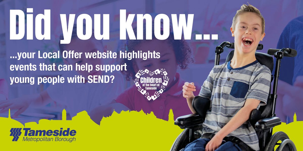 Your Local Offer website is where you can find upcoming events including activity sessions, health information discussions, and SEND workshops from organisations across Tameside 💜 

Find out more by visiting the Latest News section &amp; clicking events👇 
tamesidelocaloffer.co.uk/latest/?_lates…