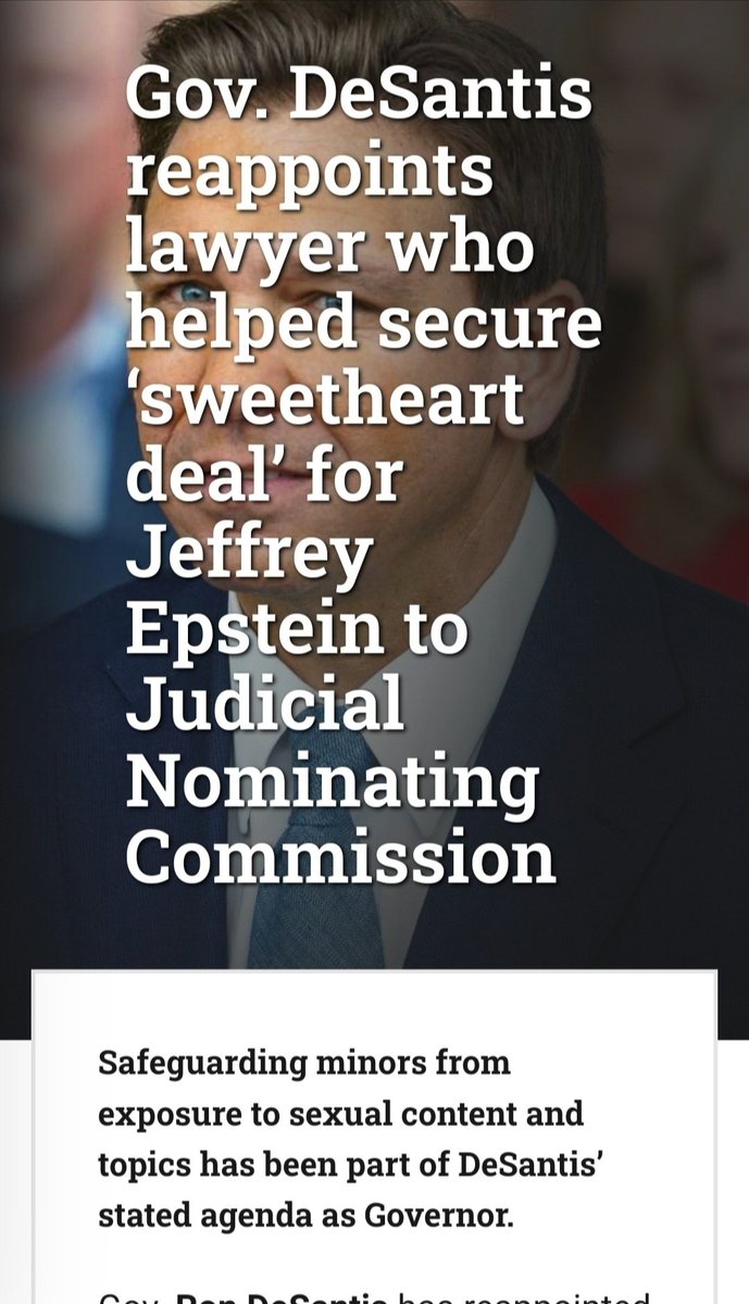 BirdLov62991644's tweet photo. #Epstein  #SweetheartDeal
Calling @GovRonDeSantis 
Why did #Desantis reappoint the Lawyer who GAVE #JeffreyEpstein his DEAL?
#LillyAnnSanchez of #LSLawFirm 3rd DistrictCourtorfAppeal 
#Miami #Florida
Feels like 
 #UNIPARTY DeepState stuff... https://t.co/ISkHv1vCg9
